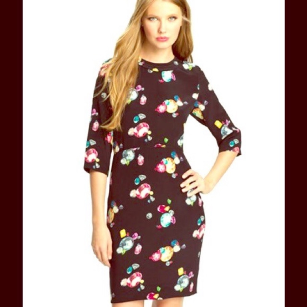 Kate Spade rainbow jewel Amber Silk Dress